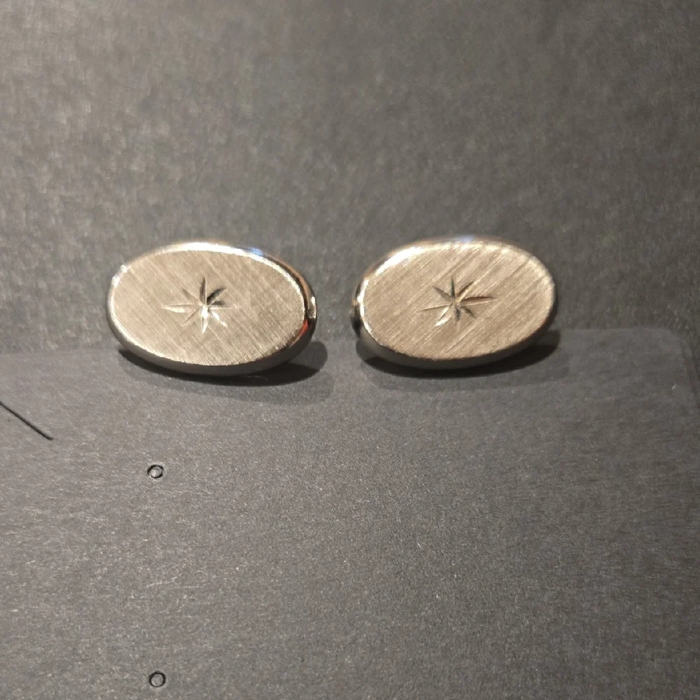 Tai Brushed Silver Star Cufflinks